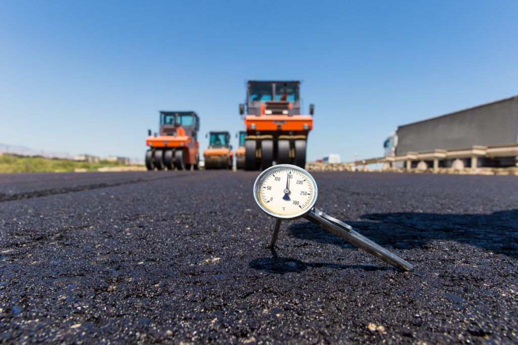 What temperature is good for paving?